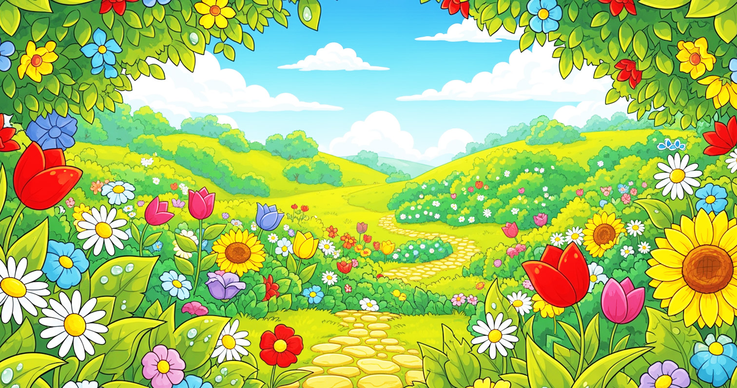 Background Image Option: Cartoon Garden